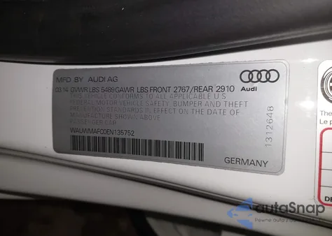 2014 Audi A7 3.0 Tdi Premium Plus z USA, uszkodzony, nr VIN WAUWMAFC0EN135752